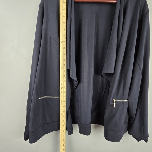 JESSICA LONDON Stretchy Cardigan Black Womens Size 24 Office Layering Minimalist - Picture 15 of 16